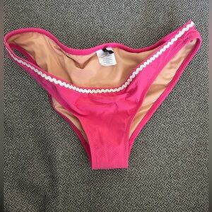 J. Crew lowrider bikini bottom with rickrack - size small - sweet briar / pink